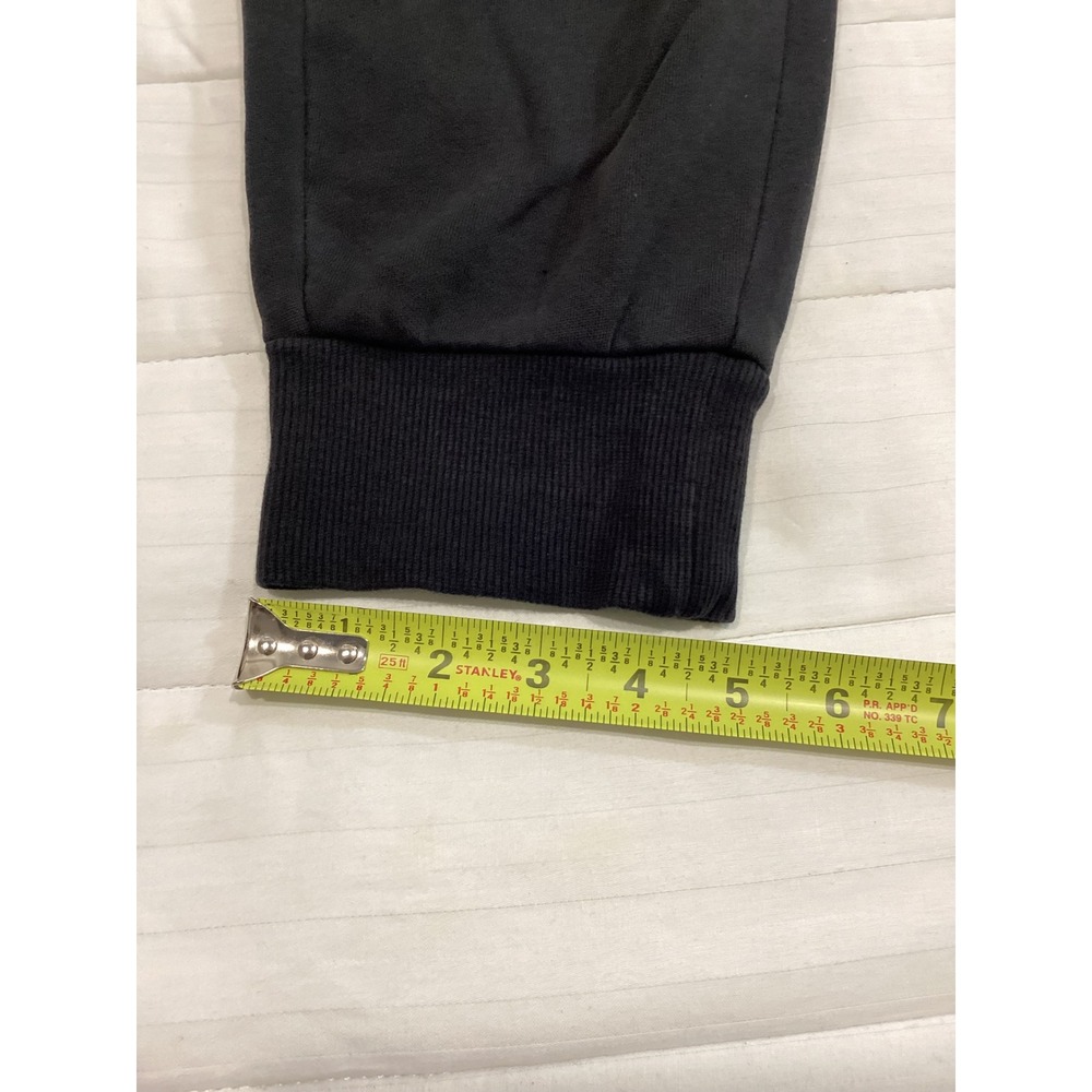 Puma Mens Fleece Jogger Sweatpants Black White Logo Size Large Drawstring Pants - Picture 6 of 8